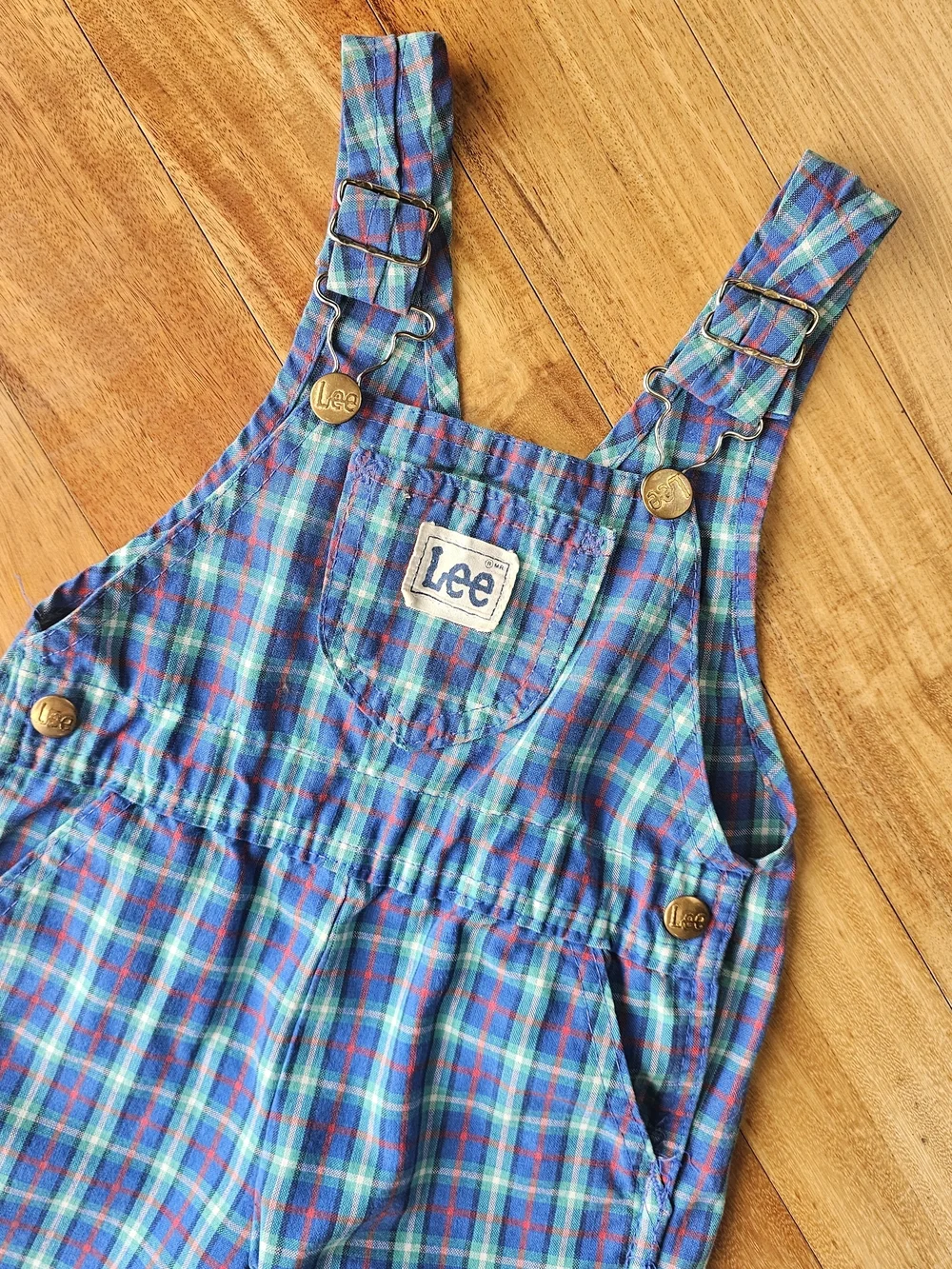 Vintage Lee Plaid Overalls 70s/80s Size 2T - Picture 2 of 7